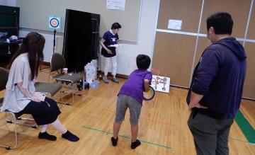 輪投げ大会コーナーの様子